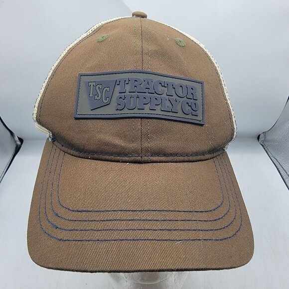 TSC Tractor Supply Co Brown Mesh Trucker Hat Snapback Adjustable OSFM - Picture 1 of 9